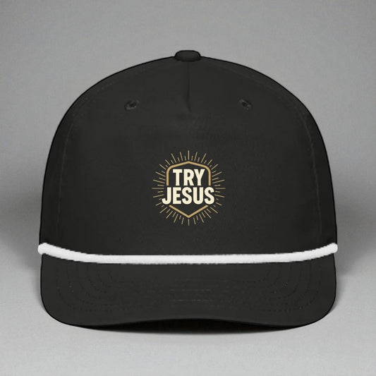 Try JESUS Golf rope cap
