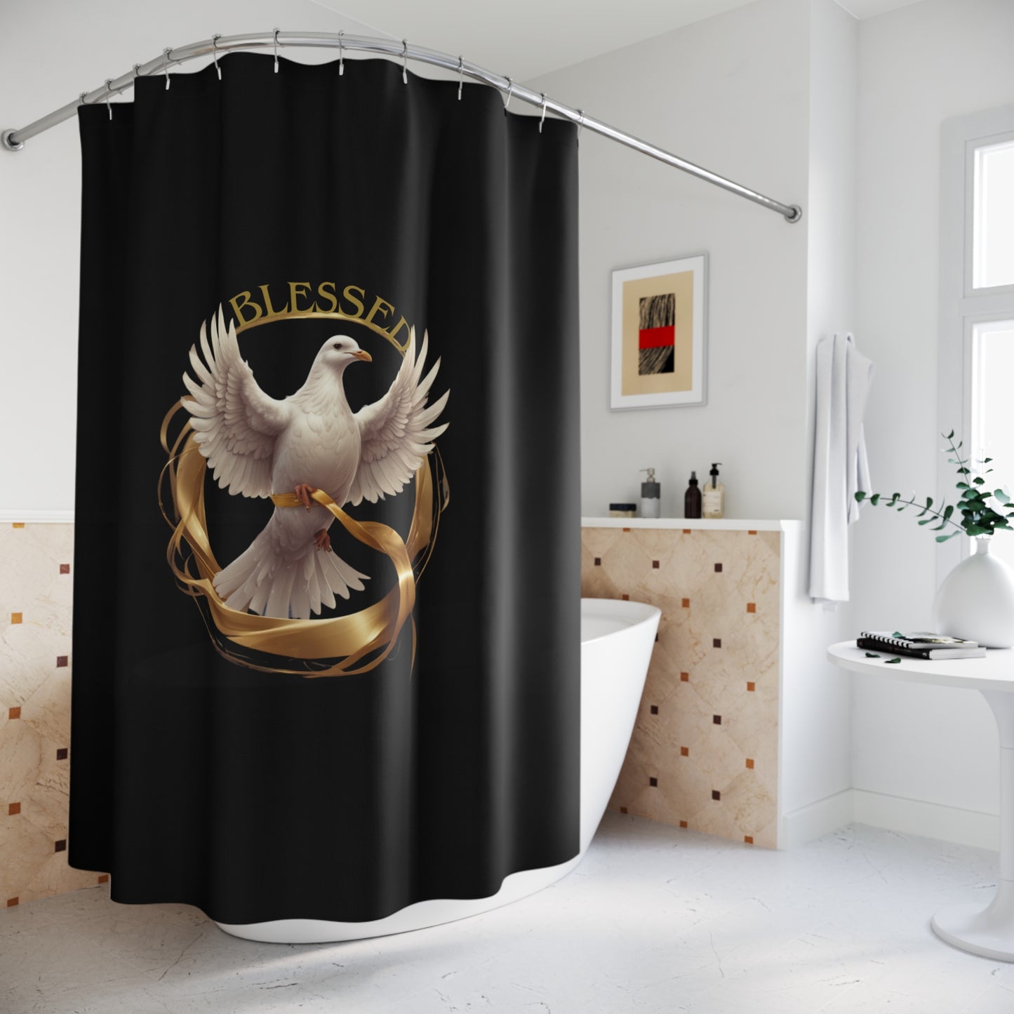 Blessed Dove Shower Curtain - Spiritual Home Decor