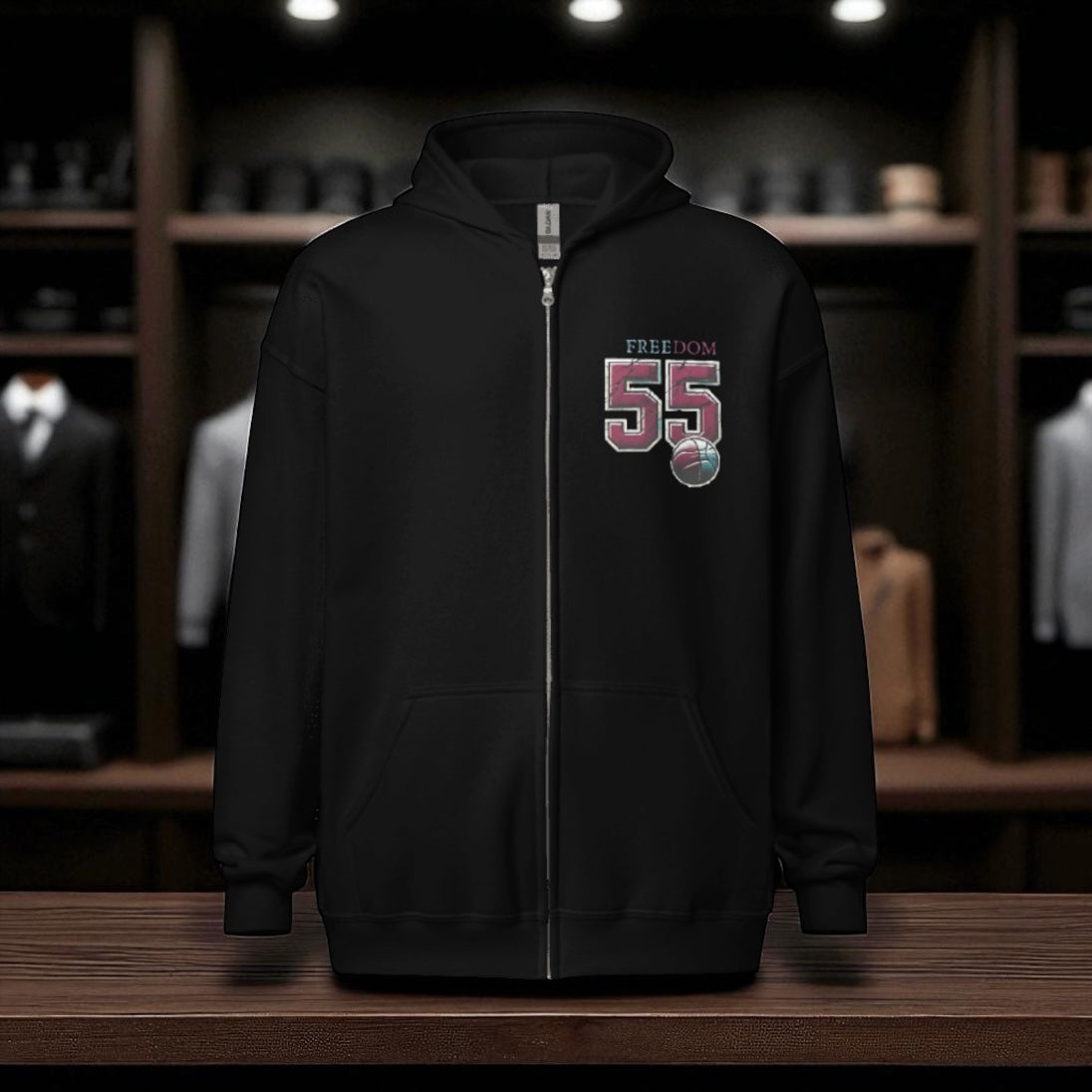 Freedom 55 Unisex heavy blend zip hoodie
